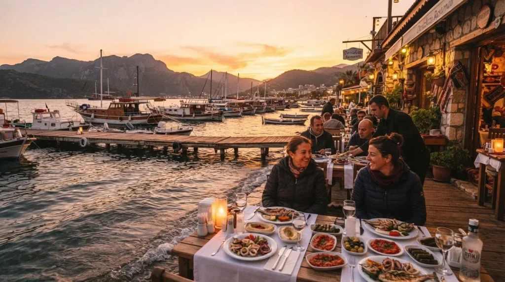 Fethiye'nin Deniz Ürünleri Cenneti: Eski Liman'daki Balıkçılar, Meze Evleri ve Gün Batımı Restoranları